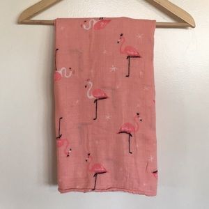Flamingo swaddling blanket by Muslin Tree